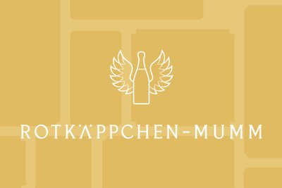 Logo Rotkäppchen-Mumm auf goldenem Hintergrund